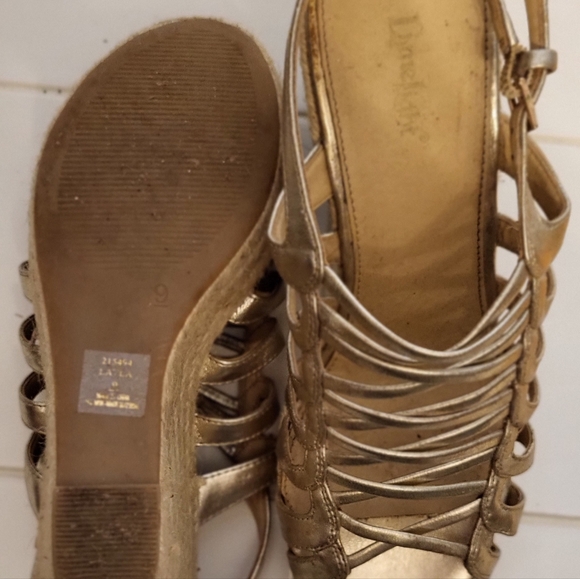 Lime light Lavia gold scrappy Wedge sandles  size 8.5 -9 - Picture 4 of 4